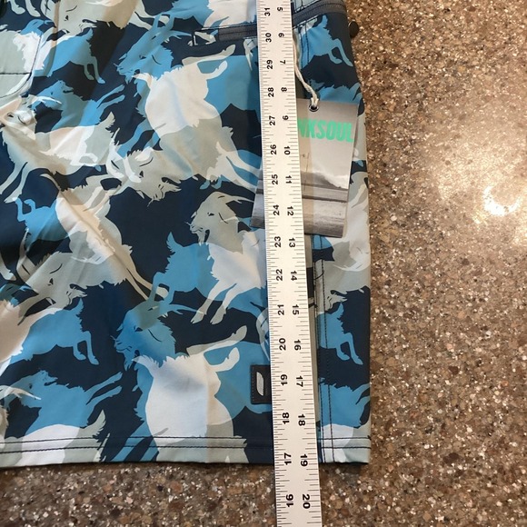 Linksoul Hybrid Short Mens 35 Blue Gray GOAT Camo Outdoor Quick Dry Boardshorts - Picture 7 of 8